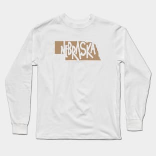 Nebraska Vintage Lettering Long Sleeve T-Shirt